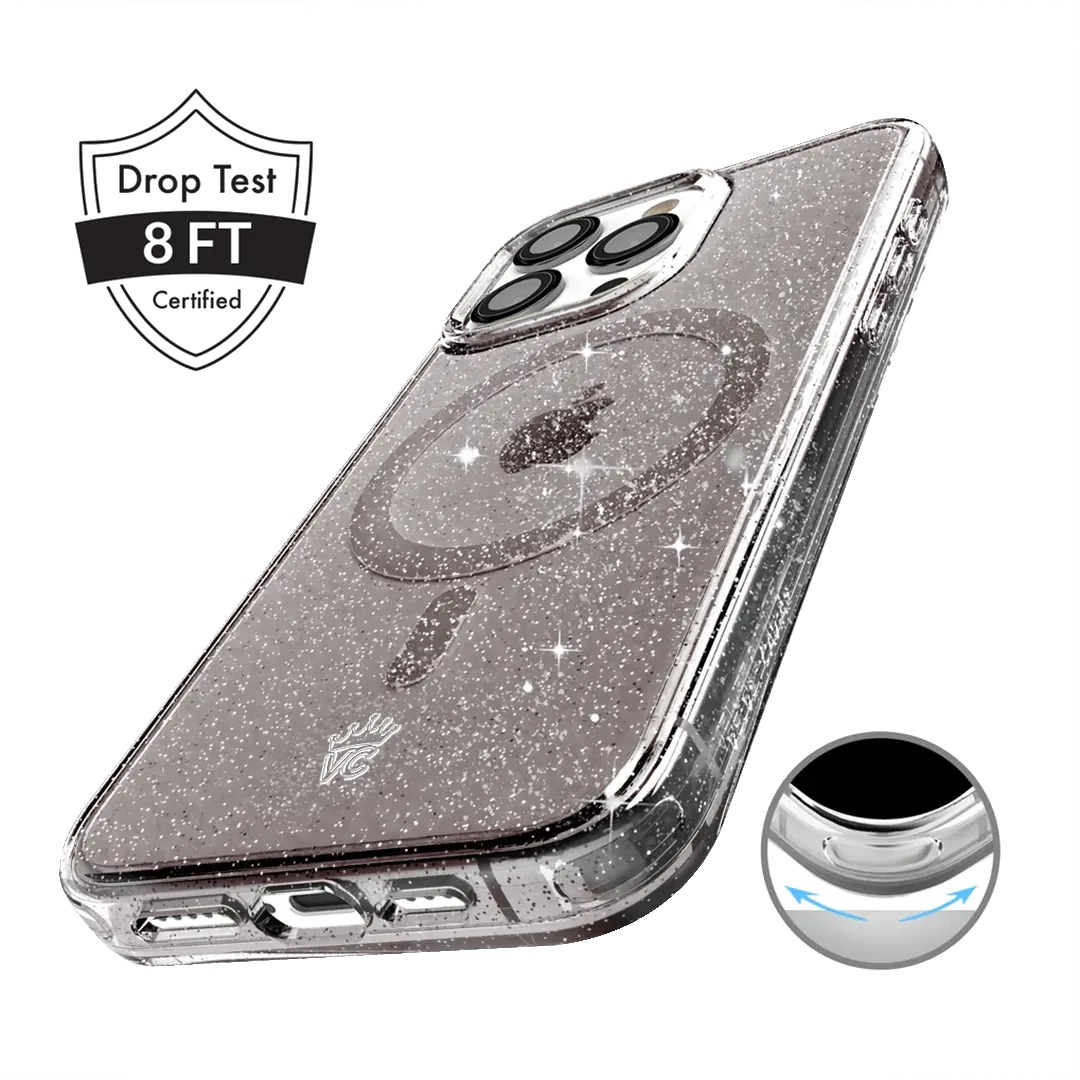 Grey Stardust Glitter iPhone Case