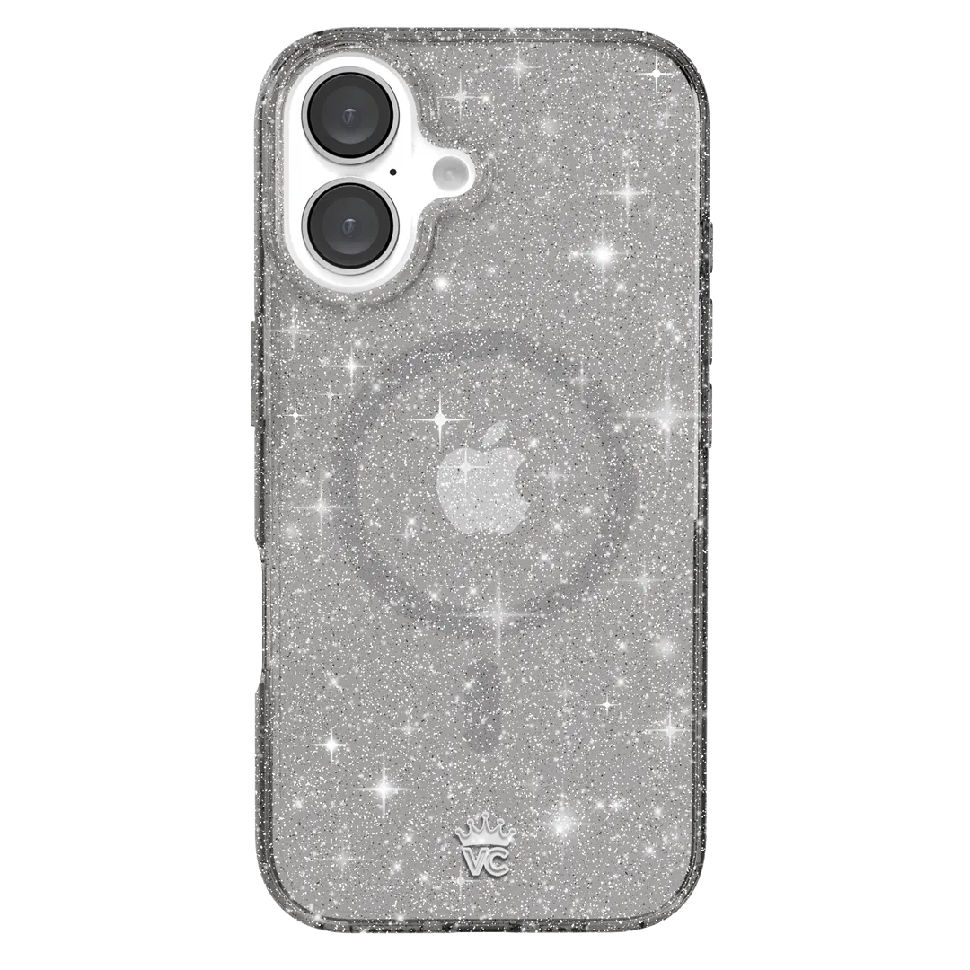 Grey Stardust Glitter iPhone Case