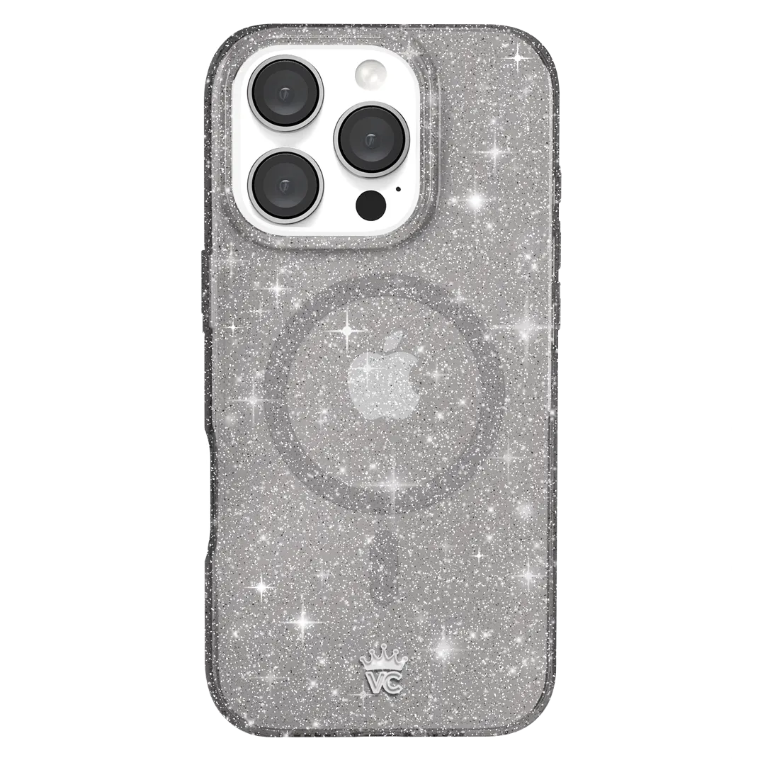 Grey Stardust Glitter iPhone Case