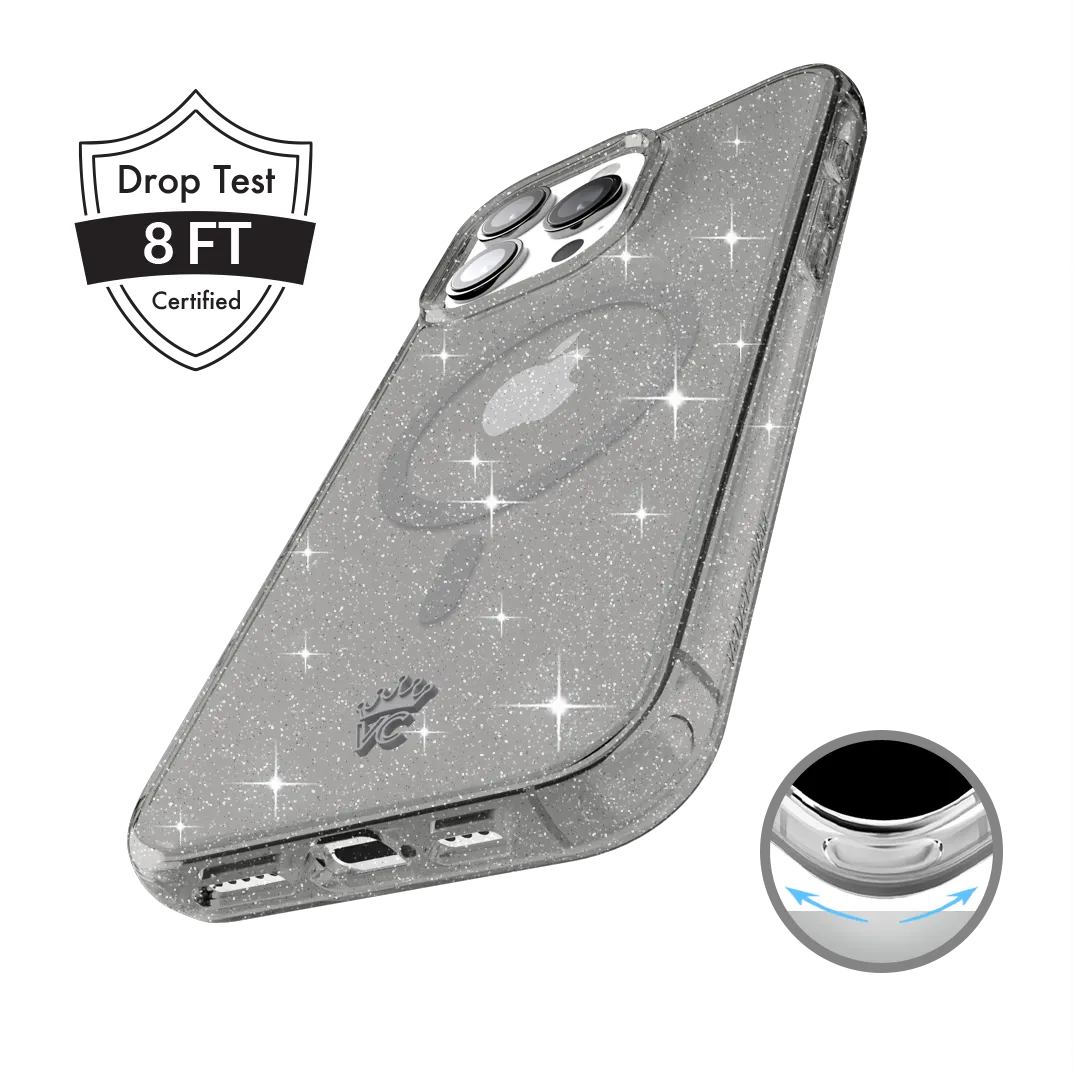 Grey Stardust Glitter iPhone Case