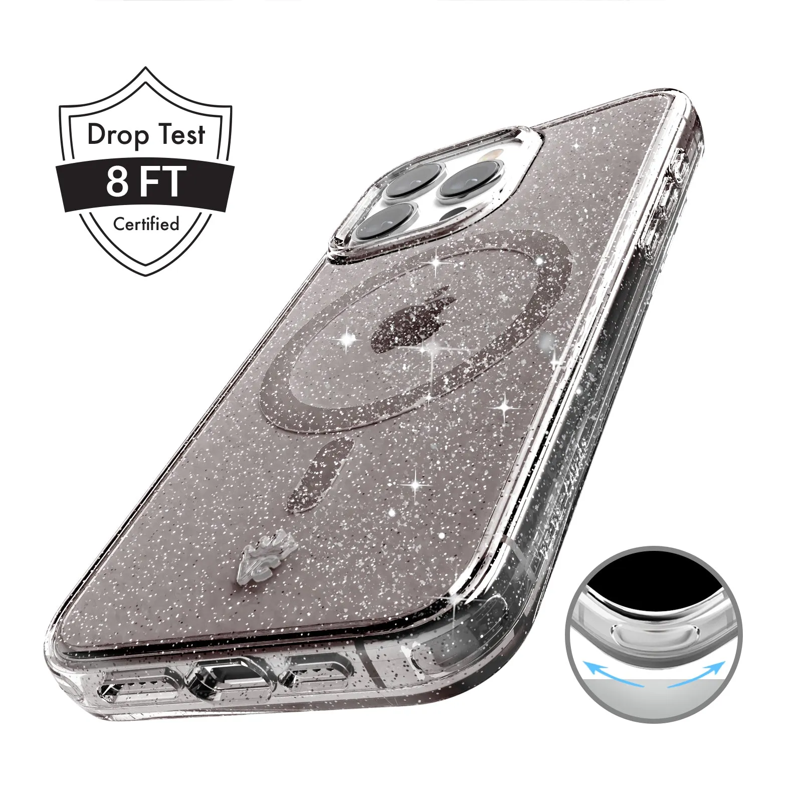 Grey Stardust Glitter iPhone Case