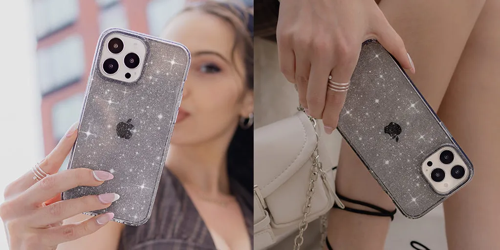 Grey Stardust Glitter iPhone Case