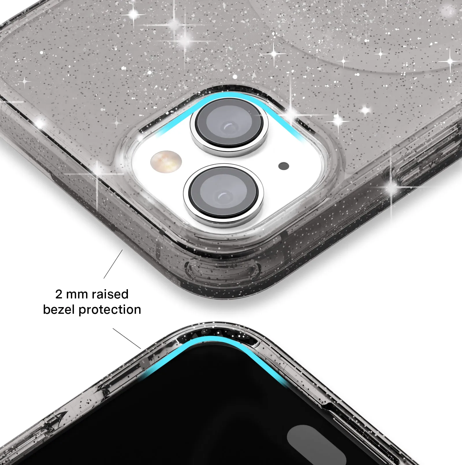 Grey Stardust Glitter iPhone Case