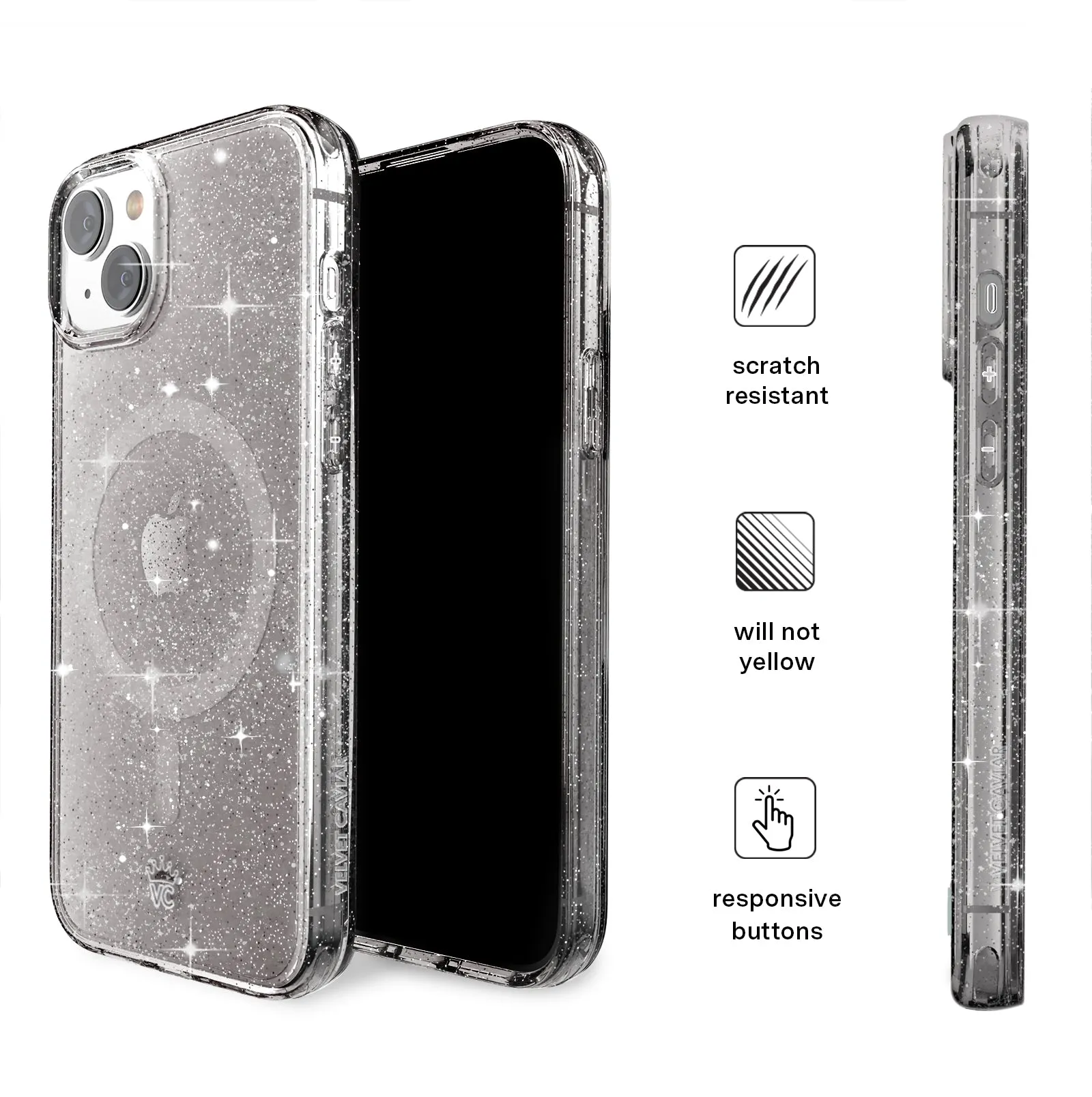 Grey Stardust Glitter iPhone Case