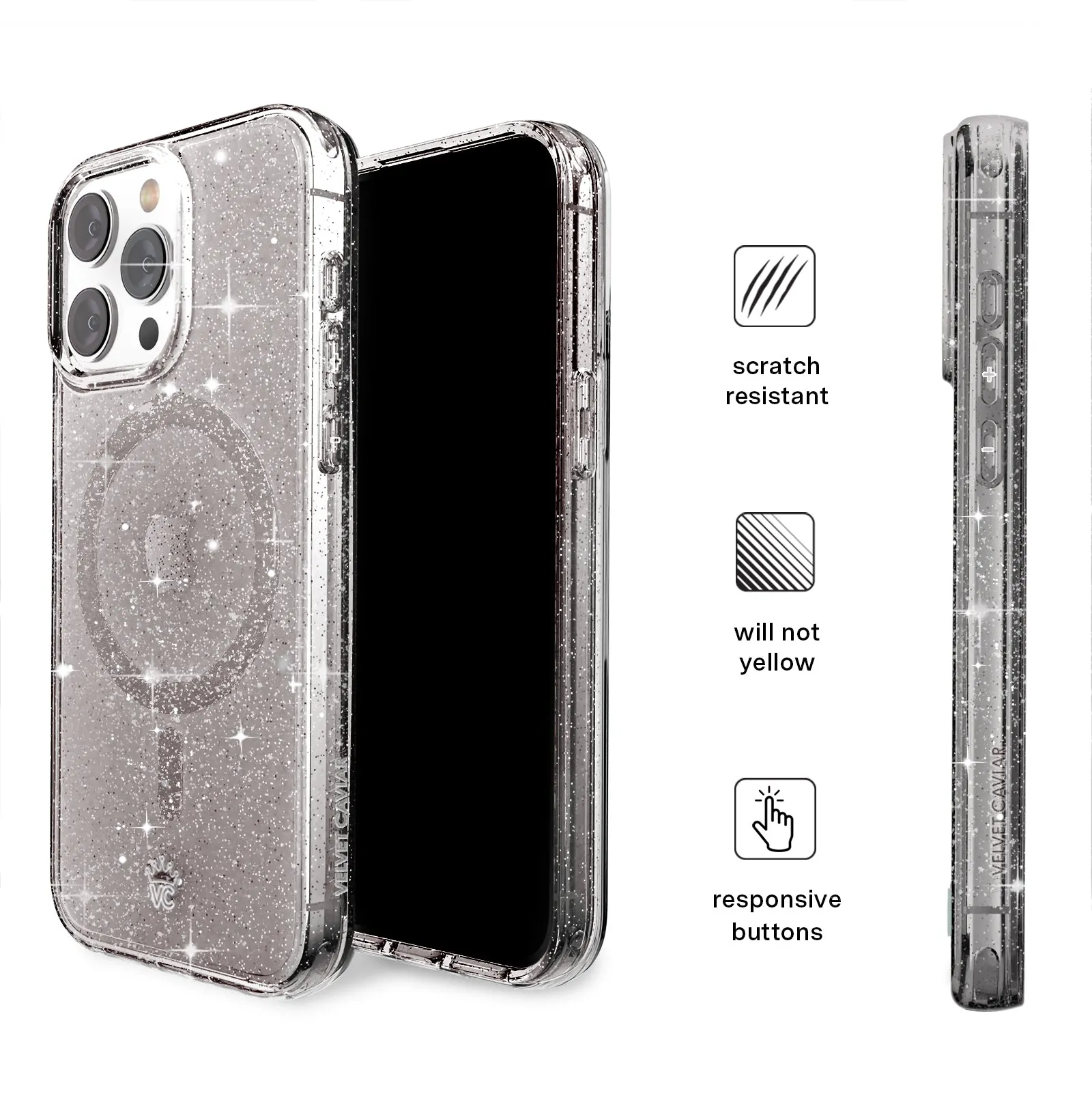 Grey Stardust Glitter iPhone Case