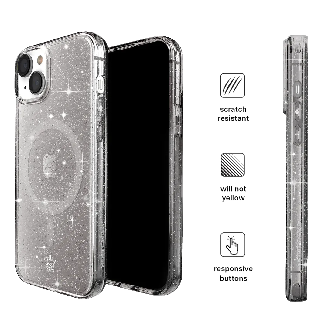 Grey Stardust Glitter iPhone Case