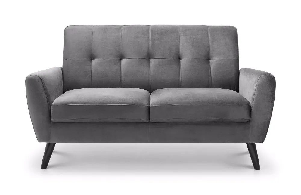 Grey Velvet 2 Seater Sofa