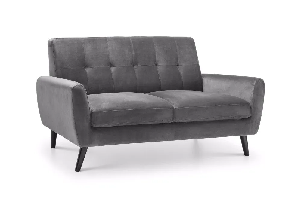 Grey Velvet 2 Seater Sofa