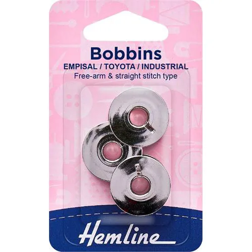 Hemline Bobbins Metal Type Empisal Toyota Bernette 3Pack