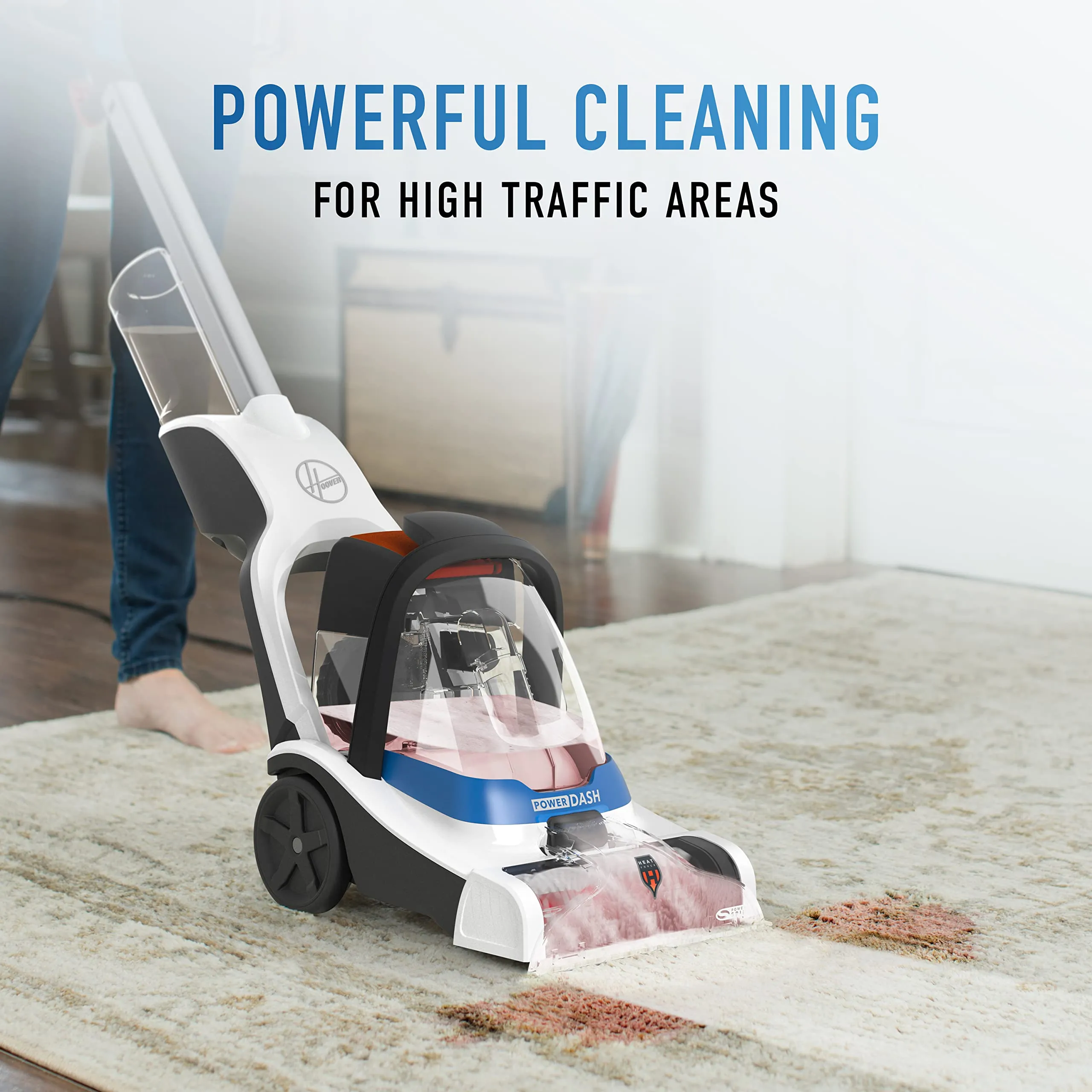 Hoover PowerDash Pet Compact Carpet Cleaner with Storage Mat Blue