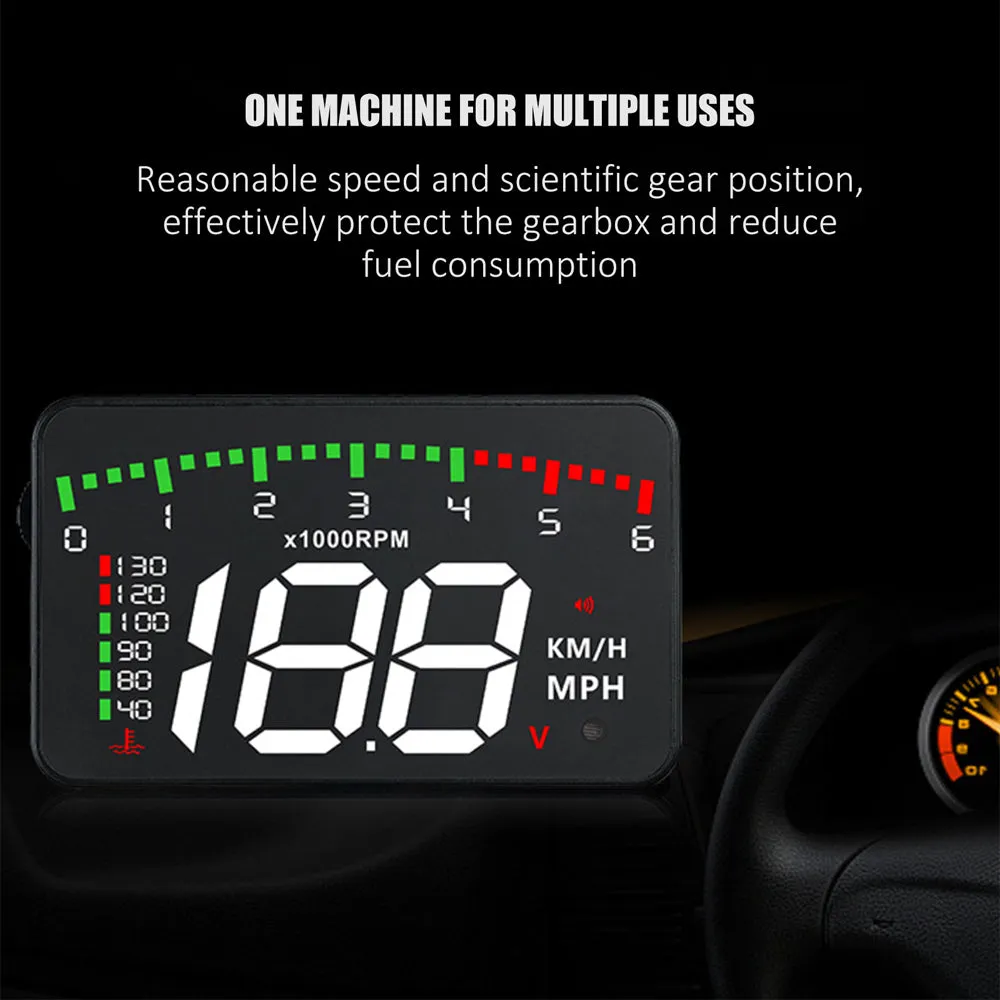 HUD Car Display Overs-speed Warning Projecting Data System- USB Powered