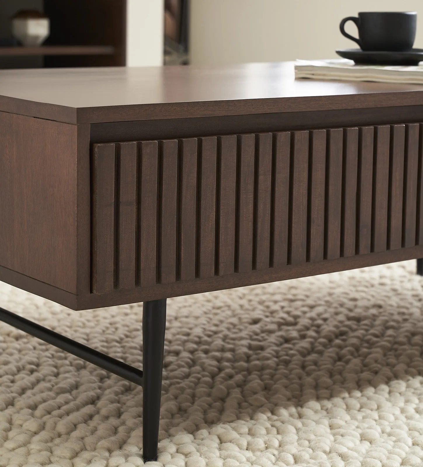 Industrial Dark Walnut Maxim Coffee Table