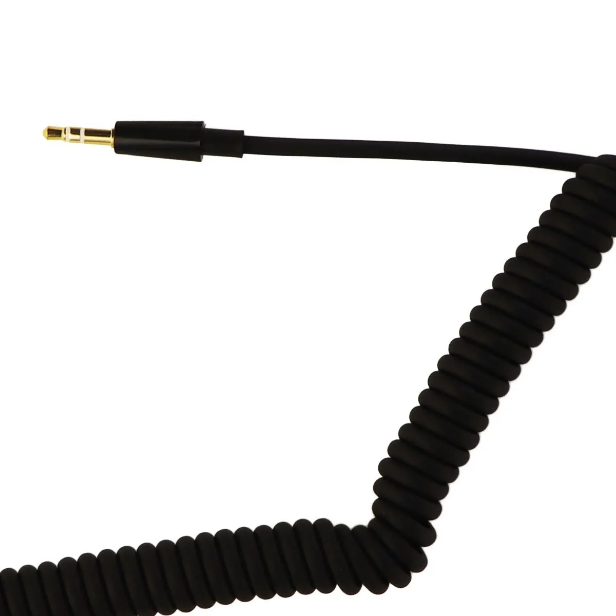 Insignia 9-Foot Coiled Audio Cable with Premium 3.5mm Connectors - Black