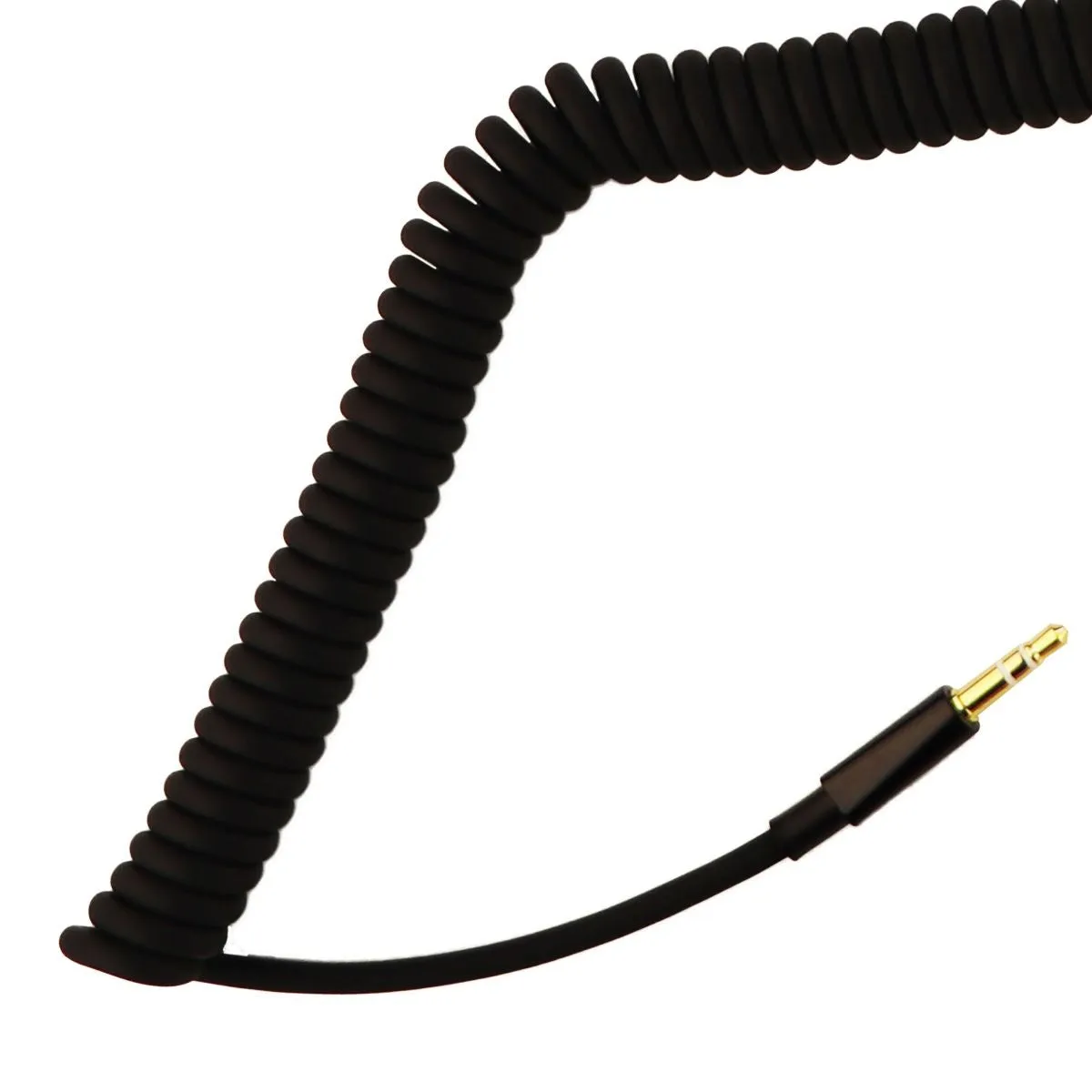 Insignia 9-Foot Coiled Audio Cable with Premium 3.5mm Connectors - Black