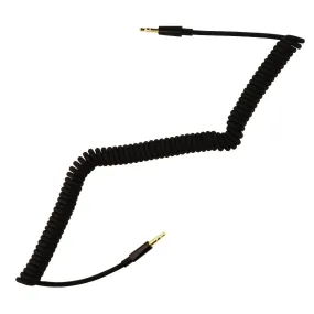 Insignia 9-Foot Coiled Audio Cable with Premium 3.5mm Connectors - Black