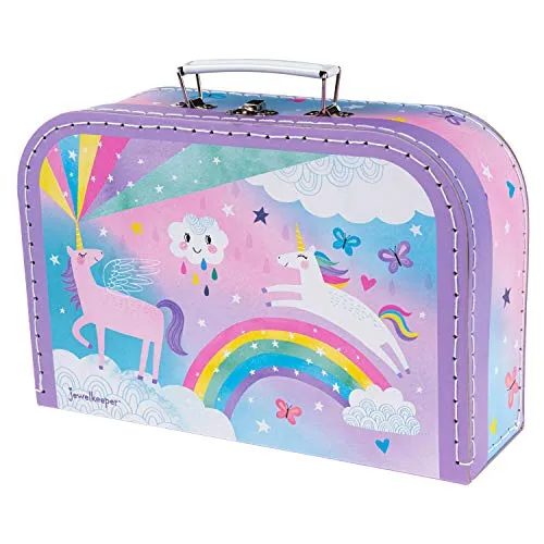 Jewelkeeper 15piece Unicorn Tin Tea Set Pretend Toy With Carrying Case Girls Gift