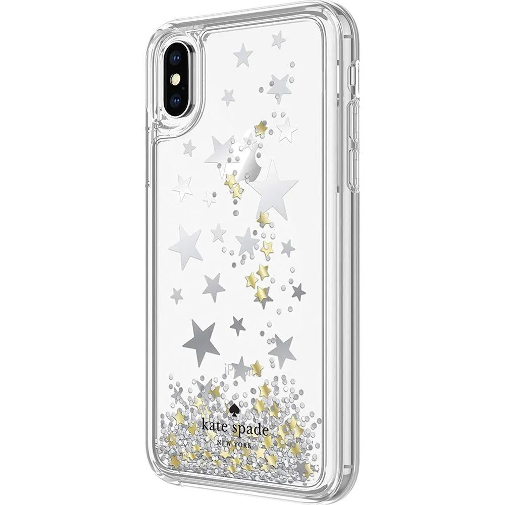 Kate Spade Liquid Glitter Hybrid Case for the Apple iPhone X - Clear w/ Stars