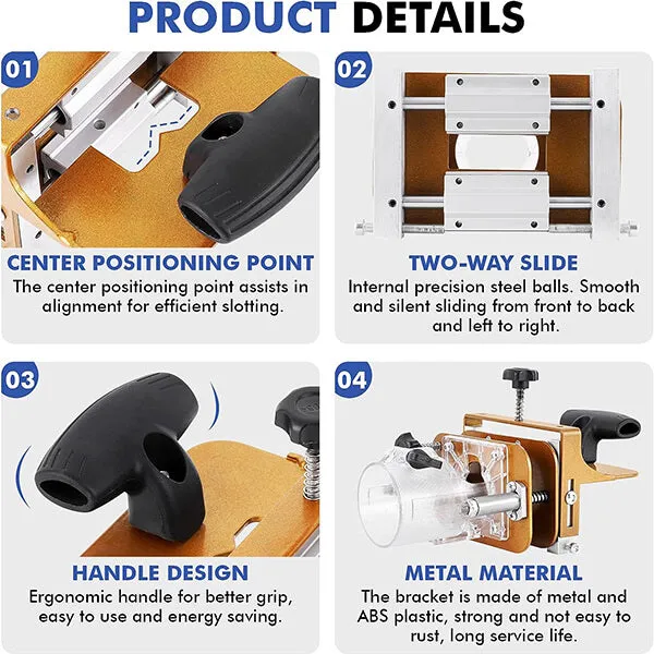 Levoite™ Router Mortising Jig (65mm Trimming Machine) Slotting Bracket Invisible Fasteners Punch Locator