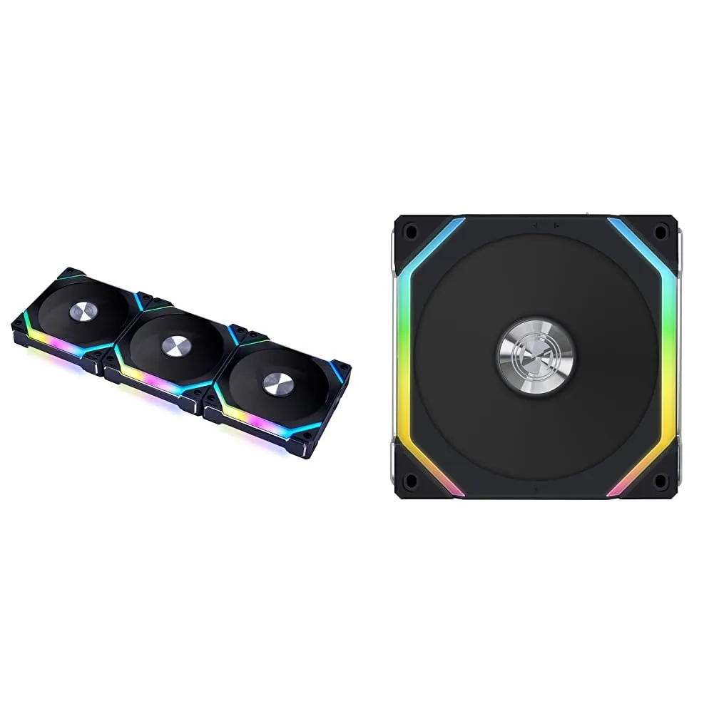 Lian Li UNI Fan SL120 V2 RGB Fan Triple Pack with Controller, Reverse Blade