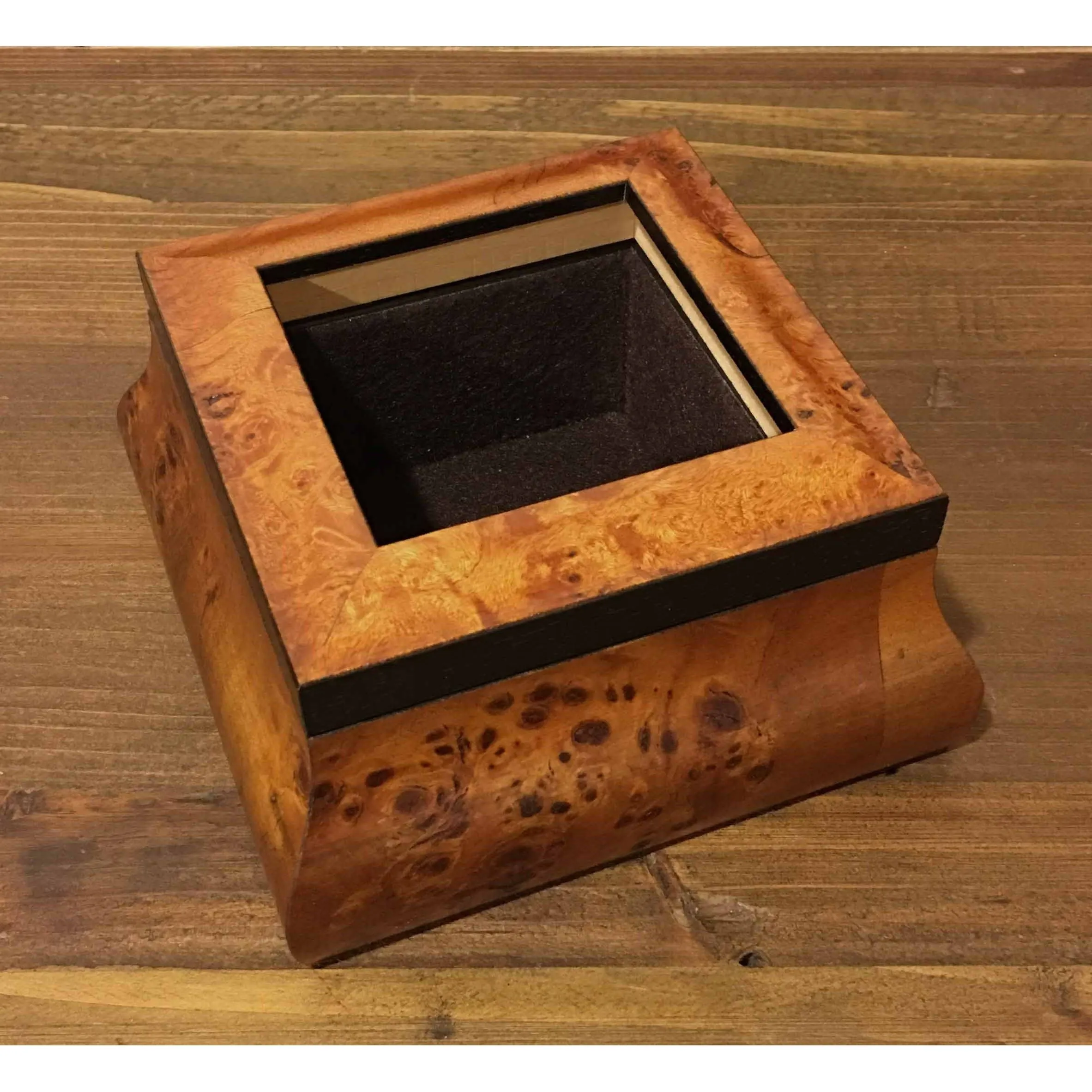 Light Burl Needlework Treasure Box 3 x 3