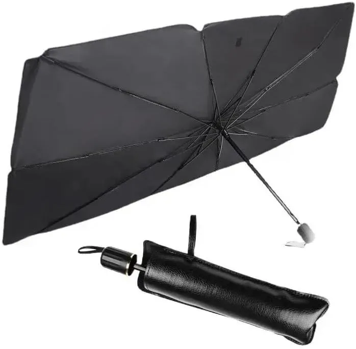 Lumision Car Windshield Umbrella Sun Shade | Reflector Umbrella Sunshade Offers Ultimate Protection for Car Interior | Cool Car Reflective Sun Blocker 80 X 140CM