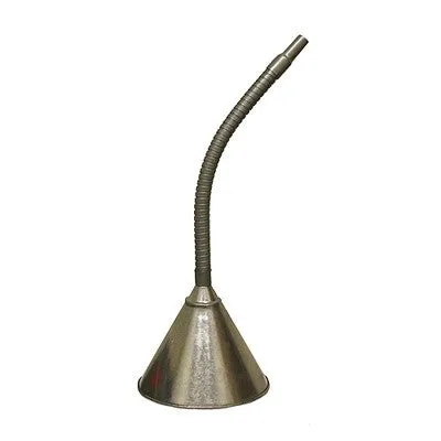 Mechanic's Flexible Spout Steel Metal Funnel for Fluids Liquid Oil