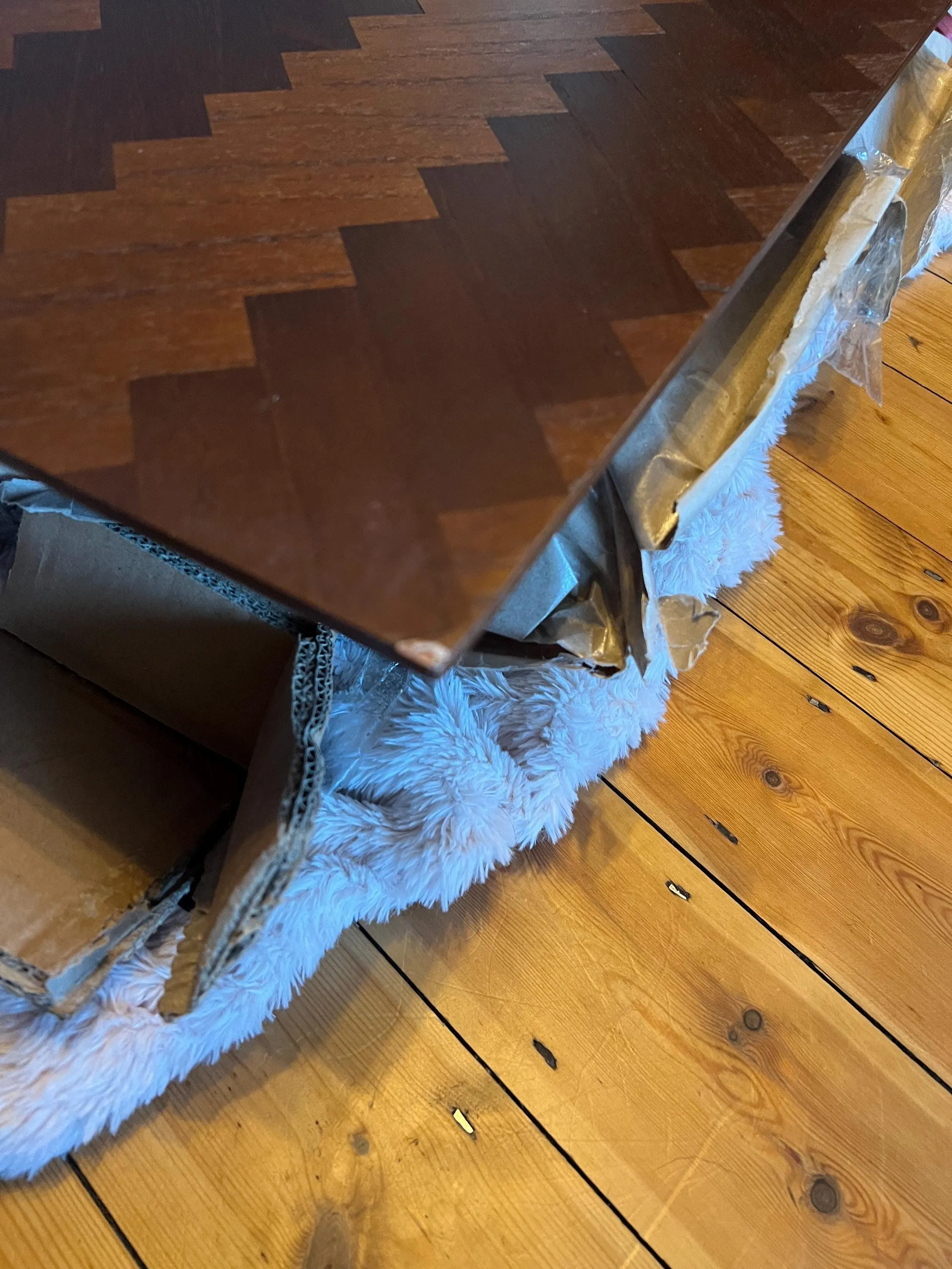 Mid Century Modern Parquet Coffee Table (Damaged Corners)