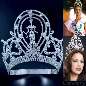 Miss Universe Large Adjustable Headband Crown with Diamonds