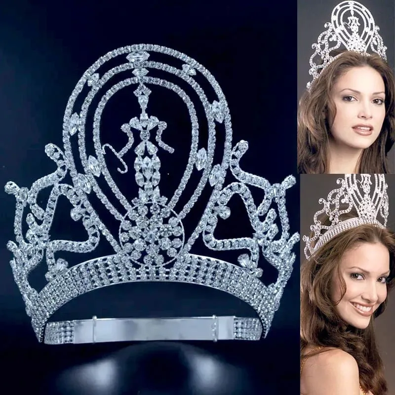 Miss Universe Large Adjustable Headband Crown with Diamonds