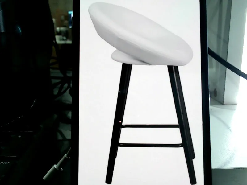 Modern White Bar Stool with Black Legs Set of 2