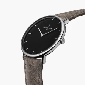 Native | Black Dial - Patina Grey Leather