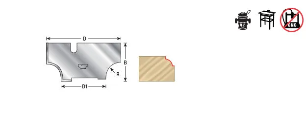 Nova System Insert Router Bit | 3⁄16 Radius x 1 3⁄8 Dia x 11⁄16 Beading Knives | NRC-A08 | 738685672280