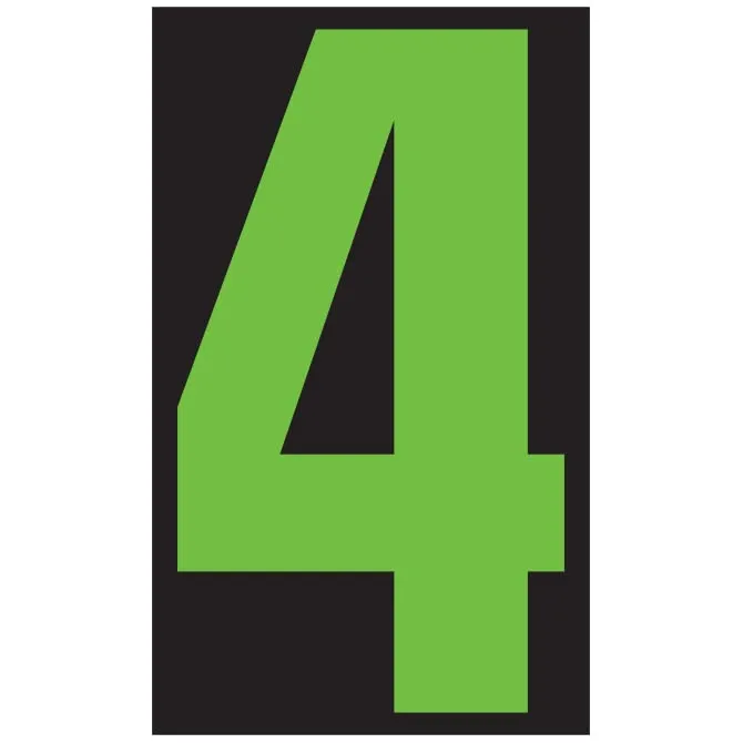 Number Window Stickers - Fluorescent Green & Black Car Dealer Number Stickers - Durable, Weatherproof Vinyl with Easy On/Off Adhesive - Back Slit for Seamless Installation - 9-1/2"