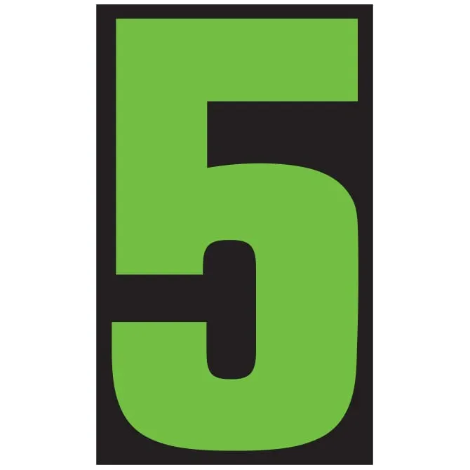 Number Window Stickers - Fluorescent Green & Black Car Dealer Number Stickers - Durable, Weatherproof Vinyl with Easy On/Off Adhesive - Back Slit for Seamless Installation - 9-1/2"