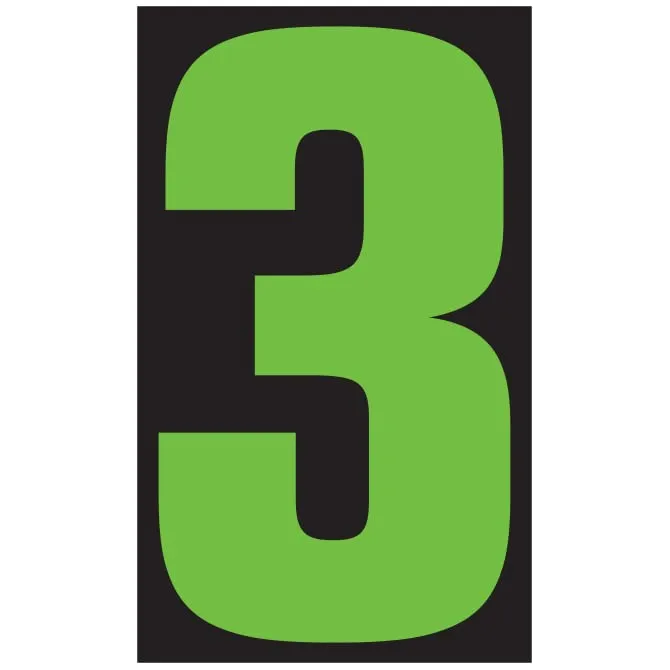 Number Window Stickers - Fluorescent Green & Black Car Dealer Number Stickers - Durable, Weatherproof Vinyl with Easy On/Off Adhesive - Back Slit for Seamless Installation - 9-1/2"