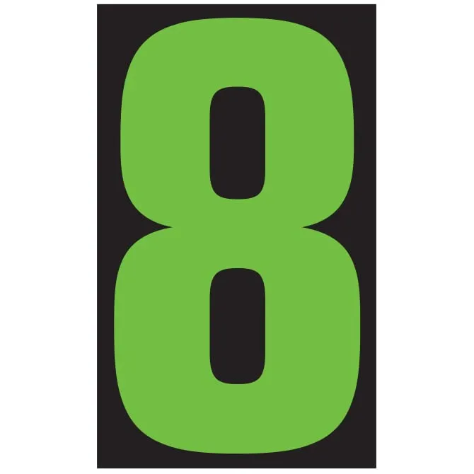 Number Window Stickers - Fluorescent Green & Black Car Dealer Number Stickers - Durable, Weatherproof Vinyl with Easy On/Off Adhesive - Back Slit for Seamless Installation - 9-1/2"