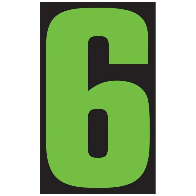 Number Window Stickers - Fluorescent Green & Black Car Dealer Number Stickers - Durable, Weatherproof Vinyl with Easy On/Off Adhesive - Back Slit for Seamless Installation - 9-1/2"