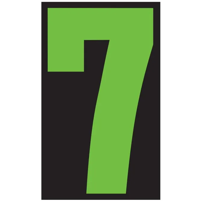 Number Window Stickers - Fluorescent Green & Black Car Dealer Number Stickers - Durable, Weatherproof Vinyl with Easy On/Off Adhesive - Back Slit for Seamless Installation - 9-1/2"