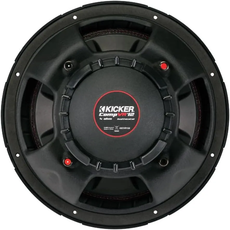 Open Box - Kicker 12" 43CVR124 800 Watt CompVR 4 Ohm DVC Sub Woofer Car Power Subwoofer