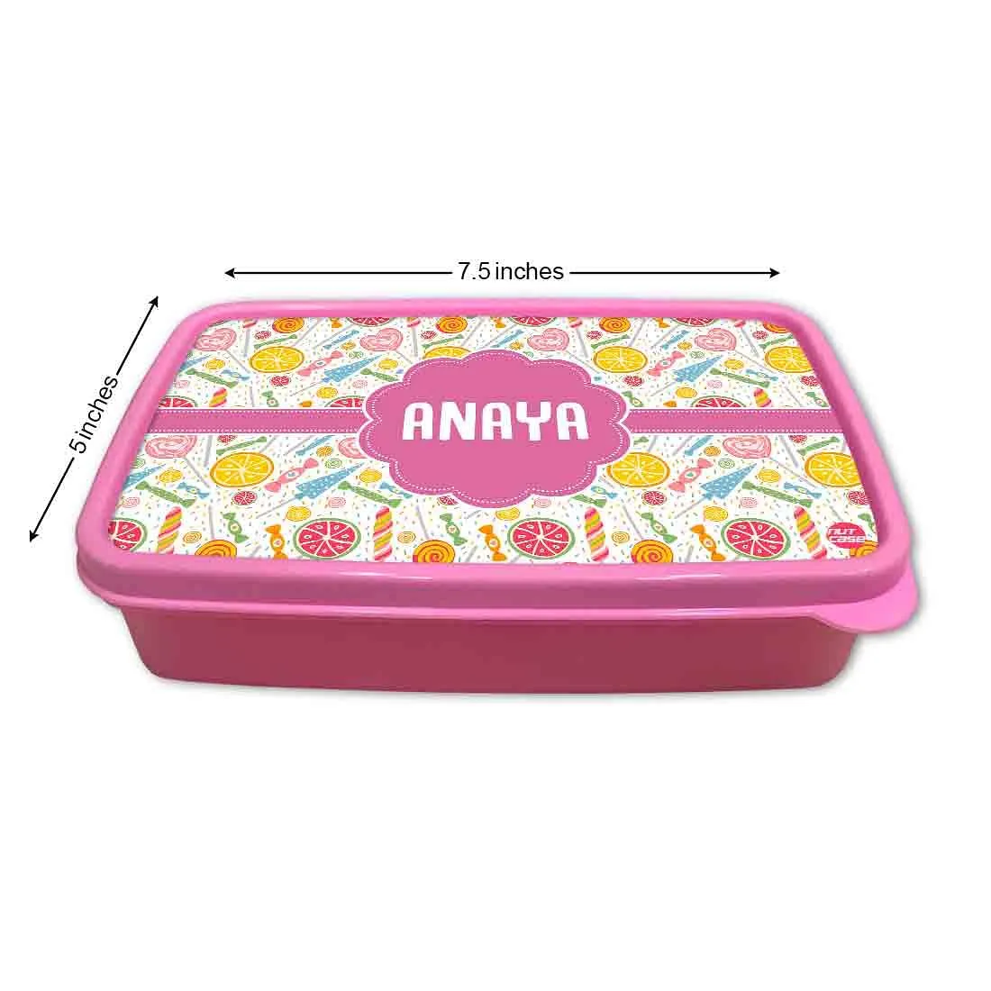 Personalized Snack Box for Kids Plastic Lunch Box for Girls - Colorful Candy