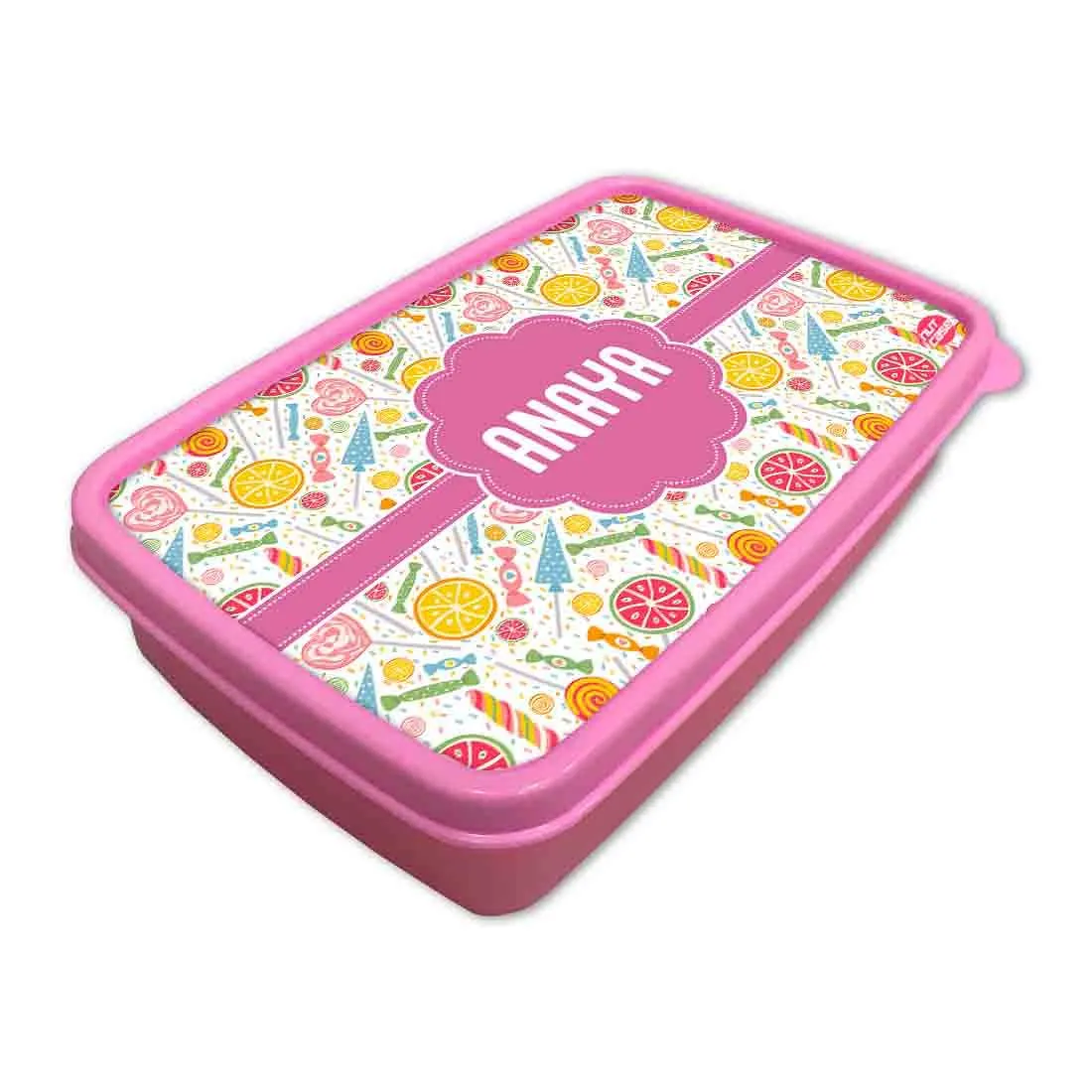 Personalized Snack Box for Kids Plastic Lunch Box for Girls - Colorful Candy