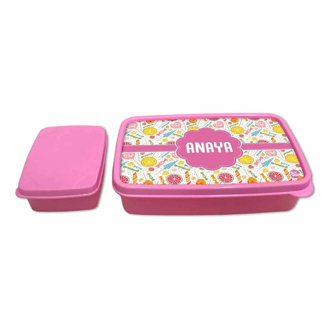 Personalized Snack Box for Kids Plastic Lunch Box for Girls - Colorful Candy