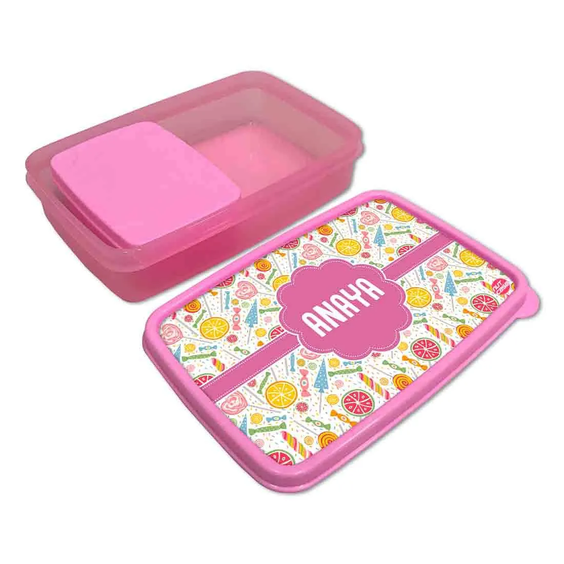 Personalized Snack Box for Kids Plastic Lunch Box for Girls - Colorful Candy