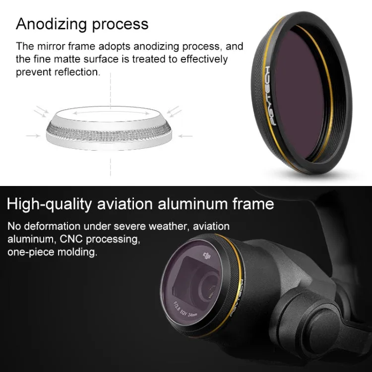 PGYTECH X4S-HD ND8 Gold-edge Lens Filter for DJI Inspire 2 / X4S Gimbal Camera Drone Accessories