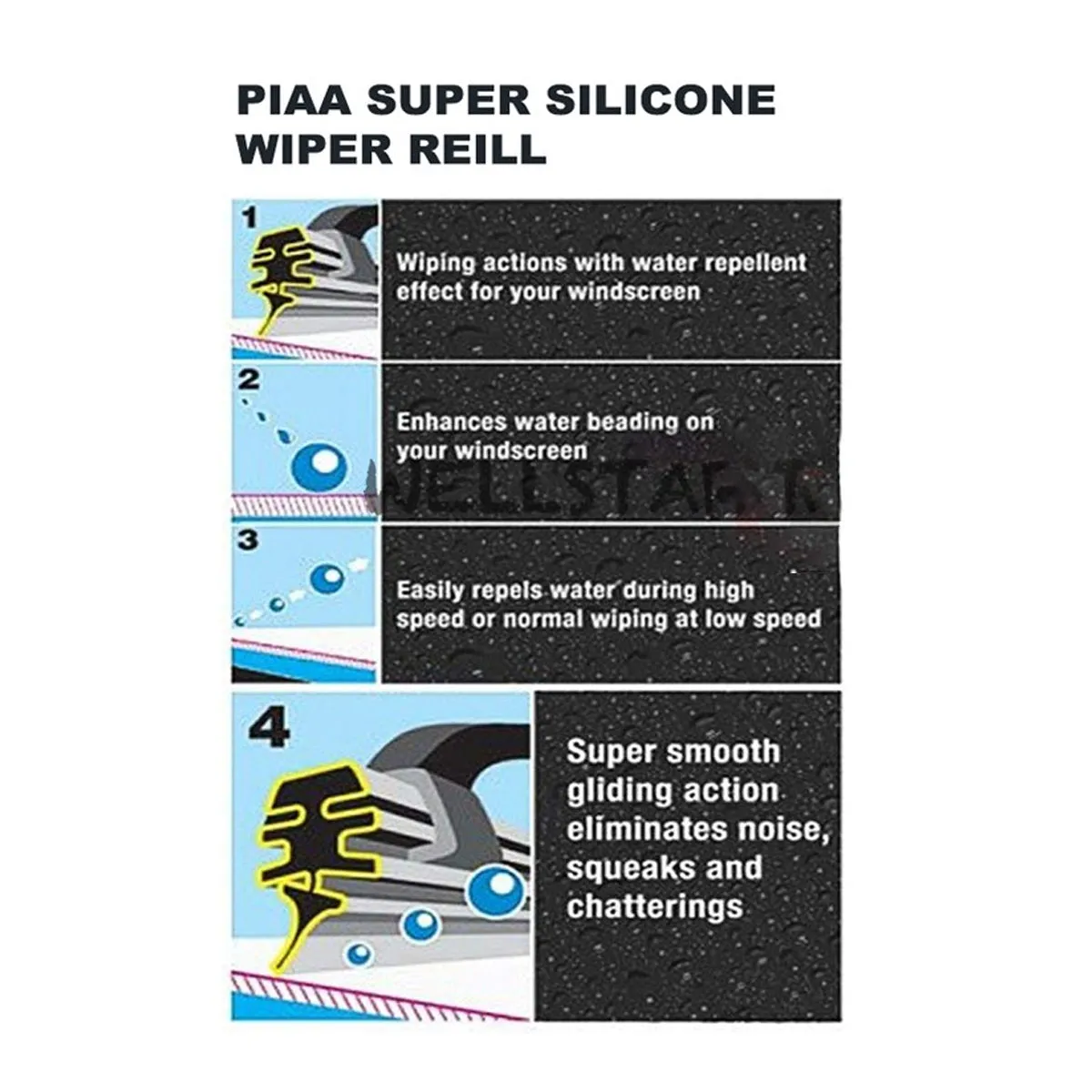 PIAA SILICONE WIPER REFILL for Radix & Aero Vogue Blade ( 14" ) ( 6mm ) (Barcode: 722935940359 )