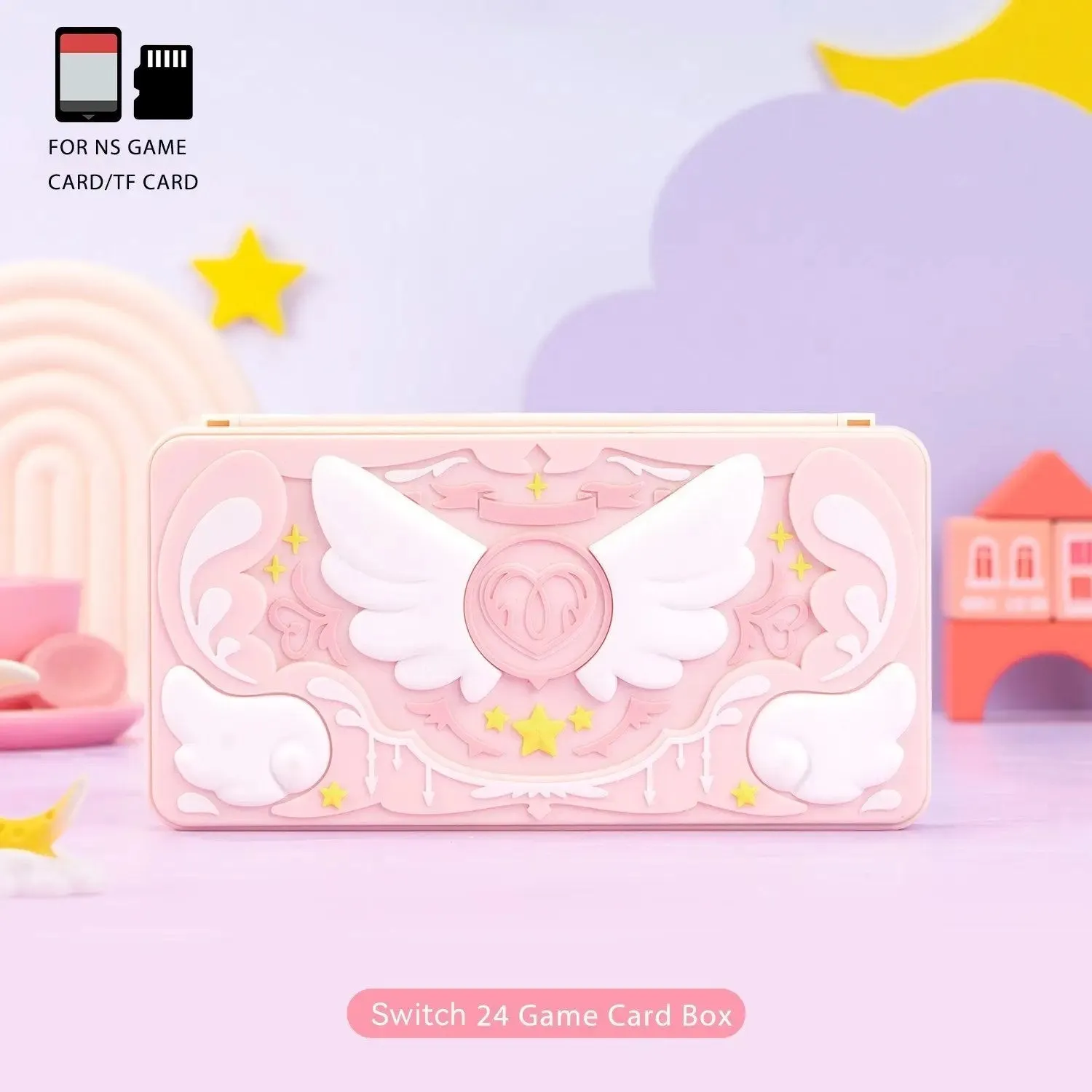 Pink Star Wings Case and Accessories for Nintendo Switch / OLED