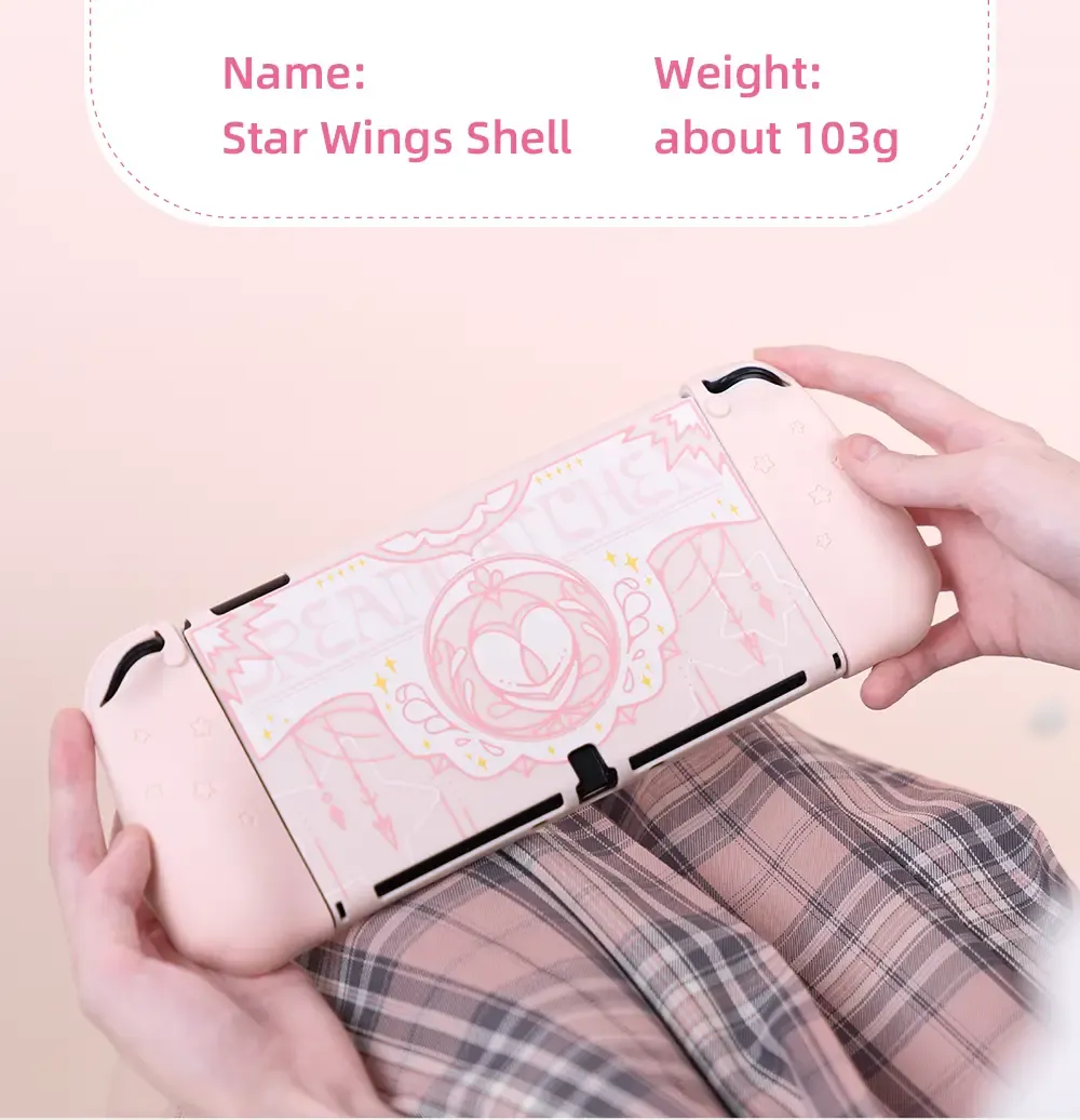 Pink Star Wings Case and Accessories for Nintendo Switch / OLED