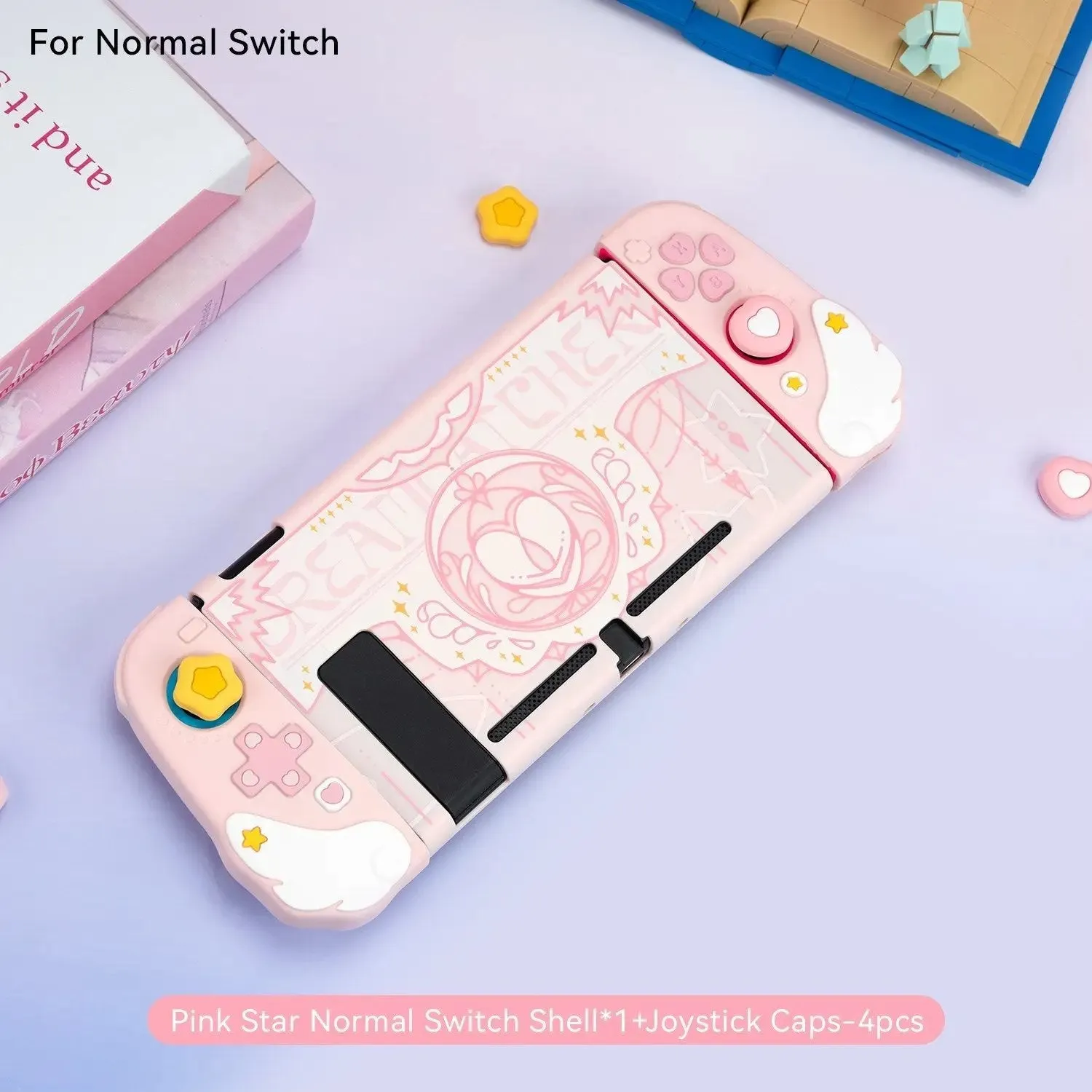 Pink Star Wings Case and Accessories for Nintendo Switch / OLED