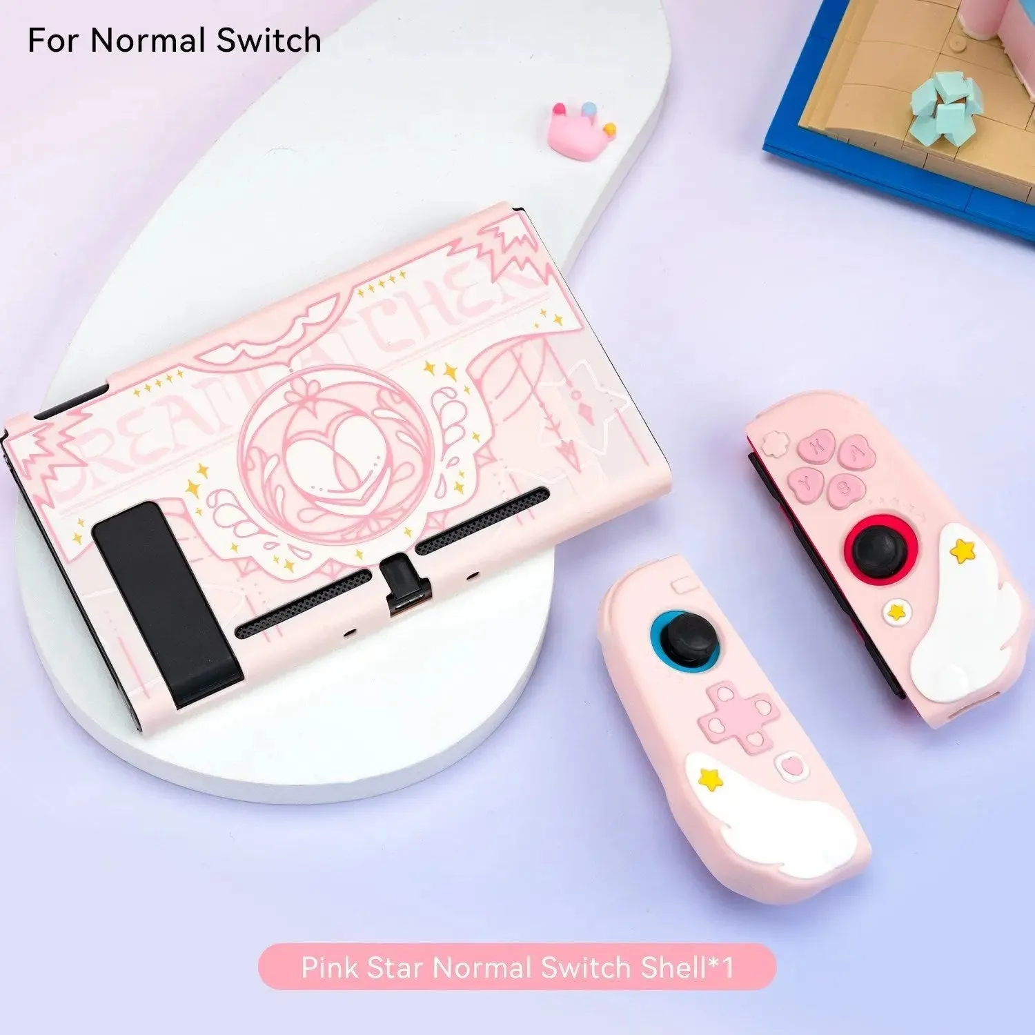 Pink Star Wings Case and Accessories for Nintendo Switch / OLED