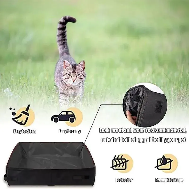 Portable Waterproof Oxford Cloth Cat Litter Box